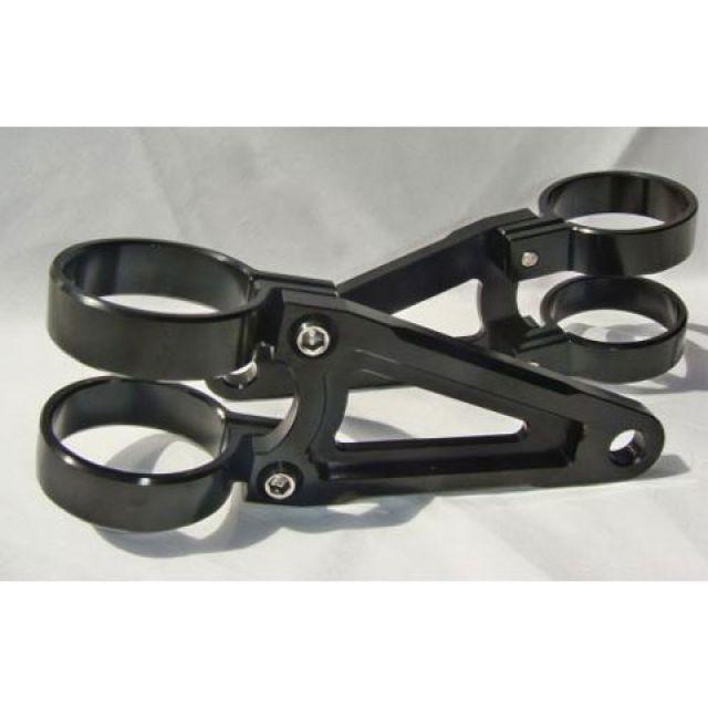 しゃぼん玉 汎用 ビレットヘッドライトステー φ43 B-TYPE（ブラック