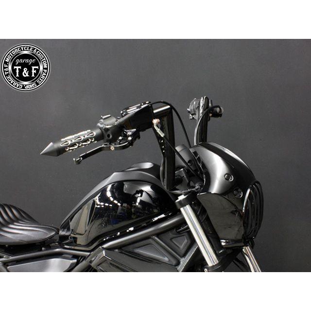 ガレージT\u0026F レブル250 レブル250 2017-2019年 ABS搭載モデル 極太バットマンハンドル 10インチ＆ワイヤーセット（ブラック） …の画像