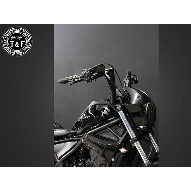 ガレージT\u0026F レブル250 レブル250 2017-2019年 ABS搭載モデル 極太バットマンハンドル 10インチ＆ワイヤーセット（ブラック） …の画像