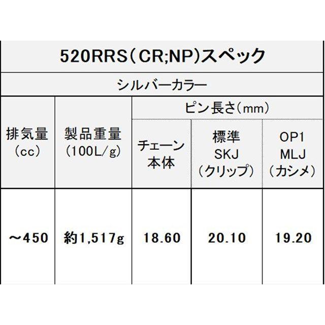 江沼チェーン 汎用 NXリングシールチェーン 520RRS（CR：NP） SKJ（シルバー） サイズ 134L EKチェーン