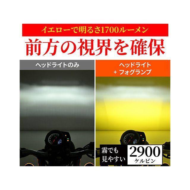 デイトナ 外径φ22.2〜28.6 LEDフォグランプユニット プレシャスレイ（スモール/イエロー） DAYTONA_3
