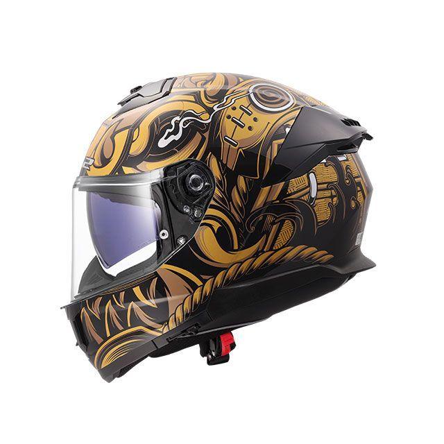 まる LS2 HELMETS エルエスツーヘルメット STREAM II（サムライゴールド
