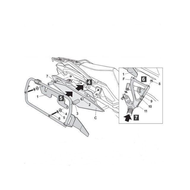 【メーカー直送】シャッド Vストローム800 DE 4Pシステムフィッティングキット Vストローム800DE（23-26） SHAD_6