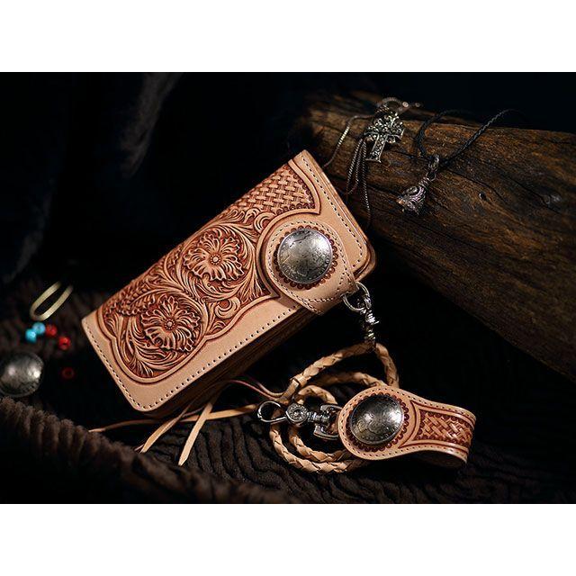 DEGNER（デグナー） W-75 カービングレザーウォレット カラー タン