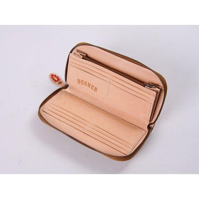 DEGNER（デグナー） W-87 カービングジップウォレット カラー タン