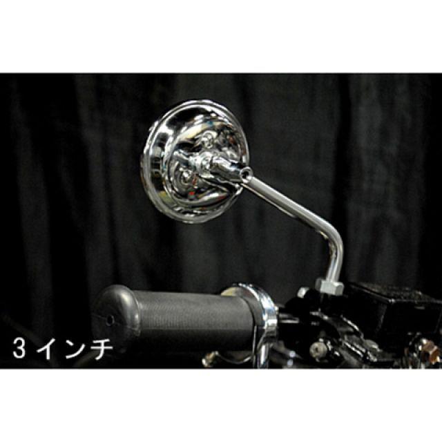 3点ミラー 部品屋K&W DS250 DS250用ラウンドミラー 仕様 左右セット3インチ K&W