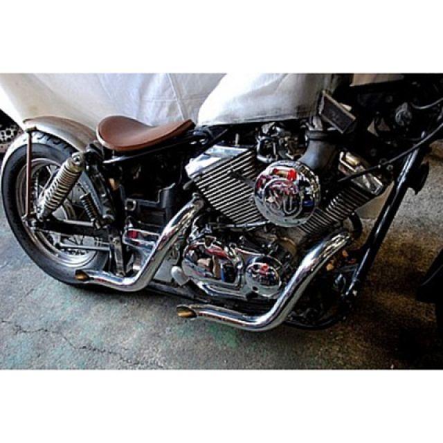 部品屋K&W DS250 DS250用ショートドラッグパイプマフラー K&W バイク 