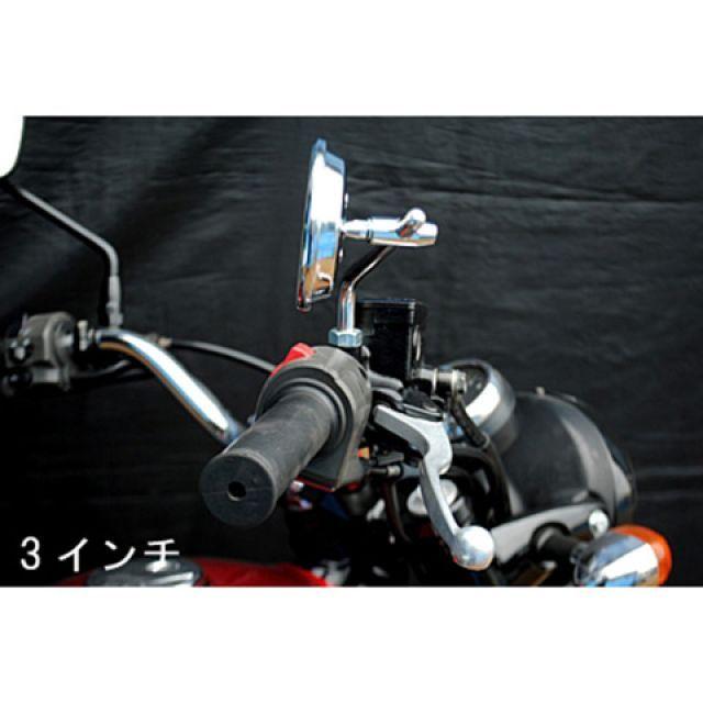 部品屋K&W W650/400 ラウンドミラー 仕様 右用3インチ K&W