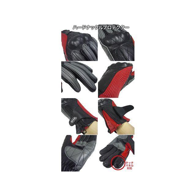 BATES（ベイツ） BAG-L019TT レザーグローブ（レッド） サイズ L BATES 