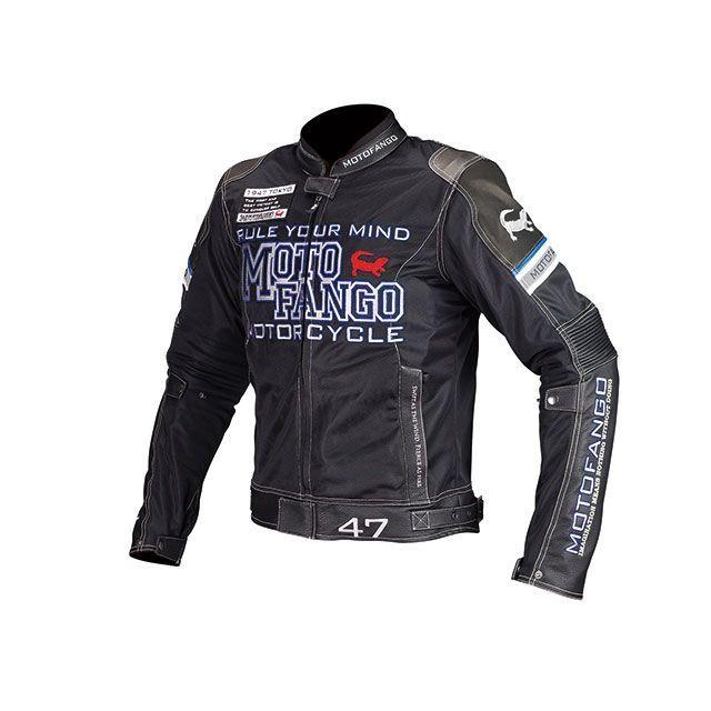 モトファンゴ MJ-001 ライディングレザーメッシュジャケット（ブラック