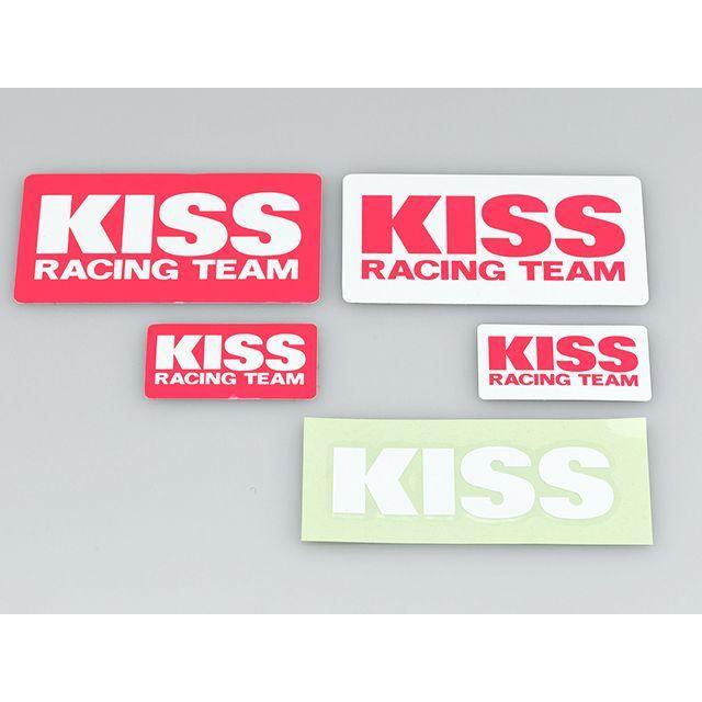 正規品／キッスレーシング KISS Racing チームステッカー（白ベース/ピンク文字） サイズ：M（100×55mm） KISS 日用品｜camp｜02