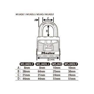とおる マスターロック M1JADLF マグナム シリンダー式南京錠（プロ仕様