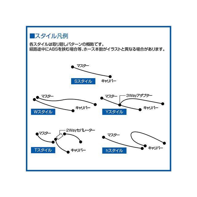 正規品／スウェッジラインプロ ZRX400 ZRX400-2 フロントブレーキホースキット トライピース（ステンレスブラック） ホースカラー：クリア…｜camp｜03