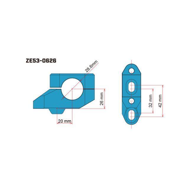 ZETA ジータ 汎用 バーライズキット 20mmオフセット 大径バー（28.6mm