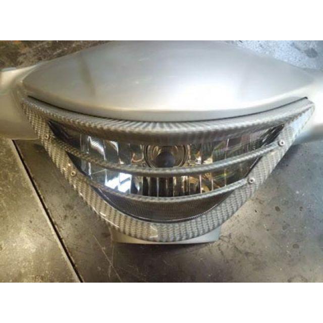 油漢 アドレスV125S V125S ヘッドライトルーバー（シルバーカーボン