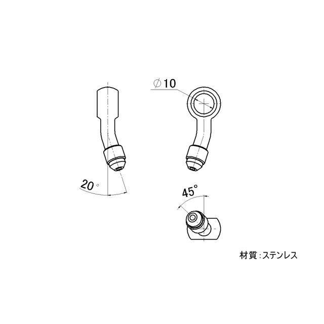 正規品／スウェッジライン 4輪ステン バンジョー φ10 20°/ヒネリ右45°2個入り SWAGE-LINE 車 自動車｜camp｜02