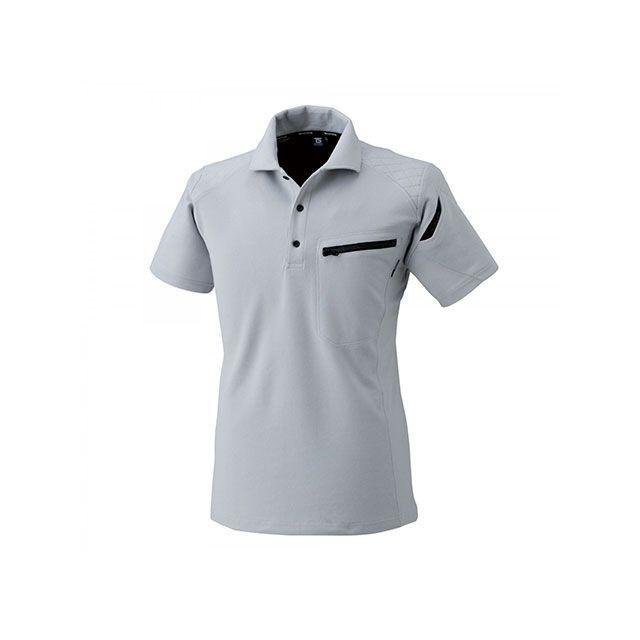 TSデザイン ワークニットショートポロシャツ（シルバーグレー） サイズ