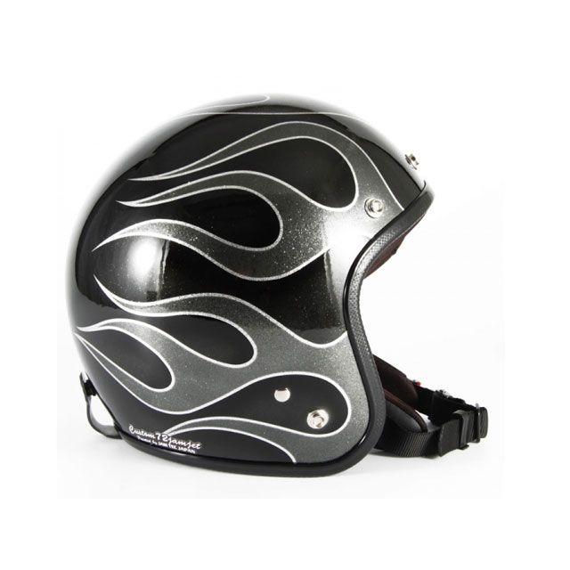 専用 72JAM JET HELMET 72ジャムジェット FLAMES カラー ブラック 72JAM