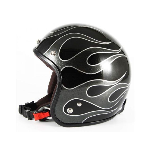 72JAM JET HELMET 72ジャムジェット FLAMES カラー ブラック 72JAM