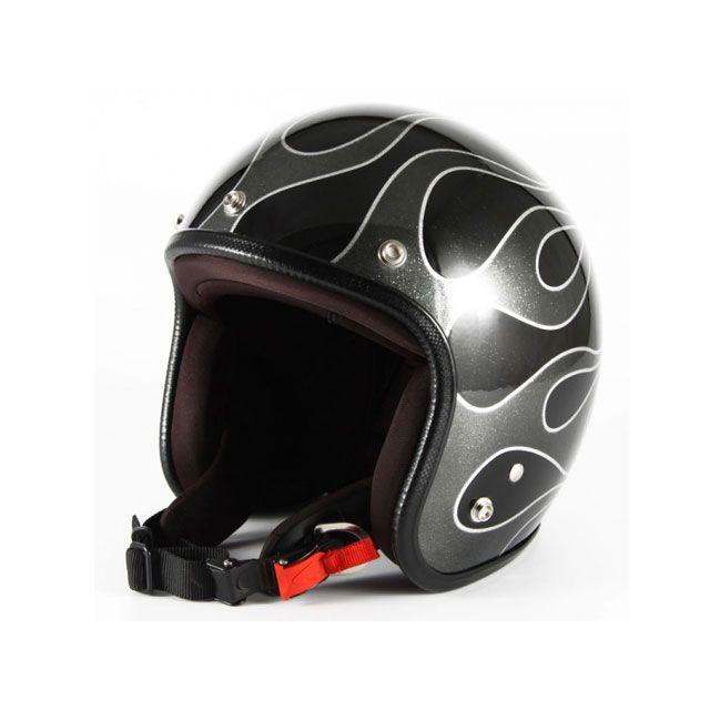 ナナニージャム 72JAM ジェットヘルメット フレイムパターン バイク 防具 72JAM JET HELMET 72ジャムジェット FLAMES カラー ブラック 72JAM