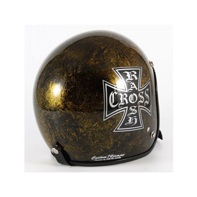RAX CROSS ジェットヘルメット 金色 72JａｍＣu s t oｍ 72JAM JET HELMET 72ジャムジェット RASH CROSS カラー ゴールド 72JAM