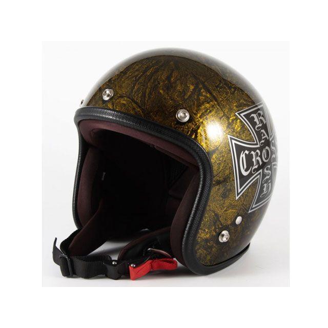 RAX CROSS ジェットヘルメット 金色 72JａｍＣu s t oｍ 72JAM JET HELMET 72ジャムジェット RASH CROSS カラー ゴールド 72JAM