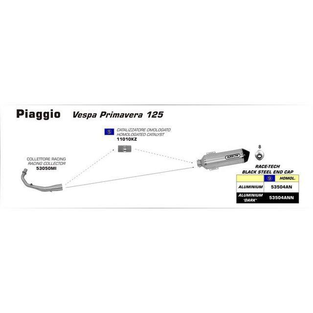 専用ページ アロー PIAGGIO VESPA PRIMAVERA 125 HOMOLOGATED ALUMINIUM DARK RACE