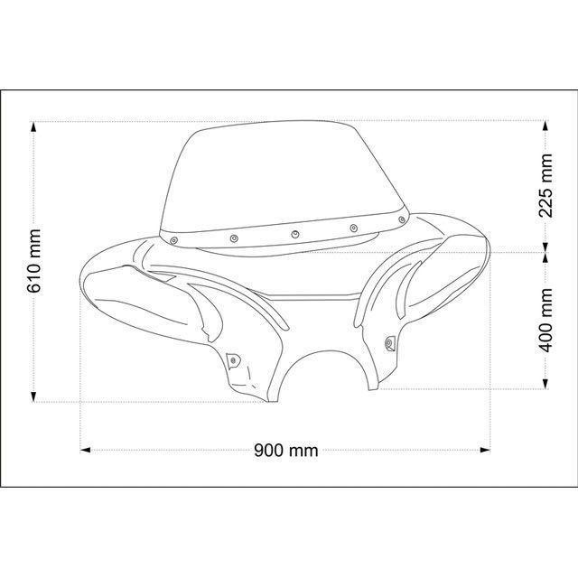 カスタムアクセス VN900 Classic Windshield Batwing Smoke ｜ EH0003H