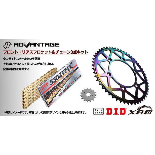 ADVANTAGE - 有利さ ZX-11 ZZR1100 ADVANTAGA XAM＆DID GOLD 運転チェーン店＆前後スプロケットキット（タフライトスチー…