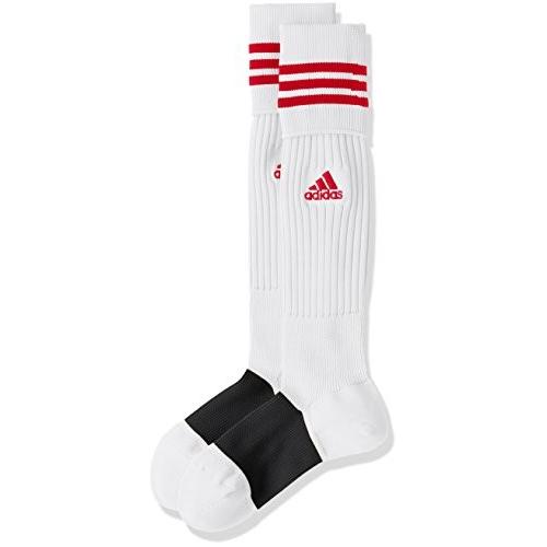 アディダス adidas サッカーウェア 3ストライプ ゲームソックス MKJ69 ユニセックス BS2737 ホワイト/ボールドレッド 25-27cm｜campista