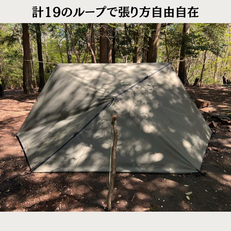 BEAN TC TARP 3x3 軽量TCタープ ポリコットンタープ オリーブグリーン