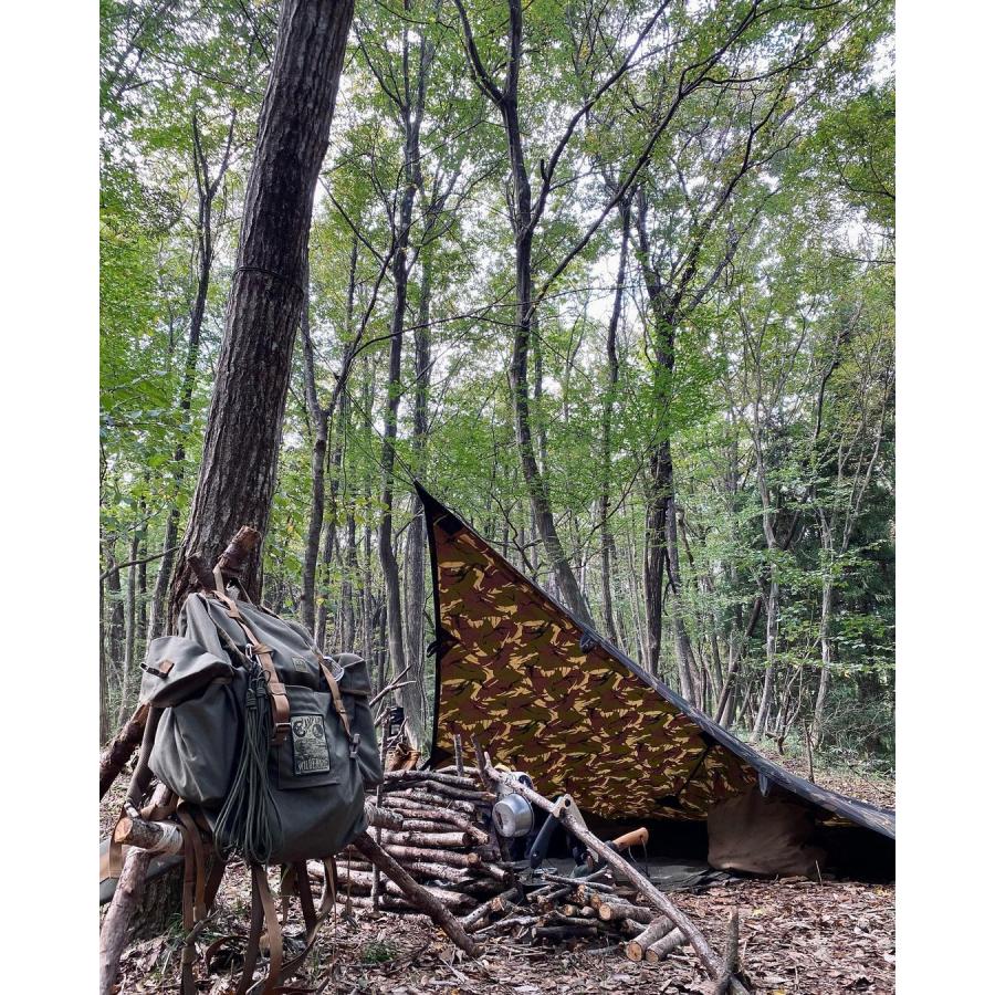 【ブッシュクラフトスペイン】オイルスキン　タープ 限定版 カモ柄 3x3m Bushcraft Spain カモフラージュ　軍幕｜camplus-outdoor｜04