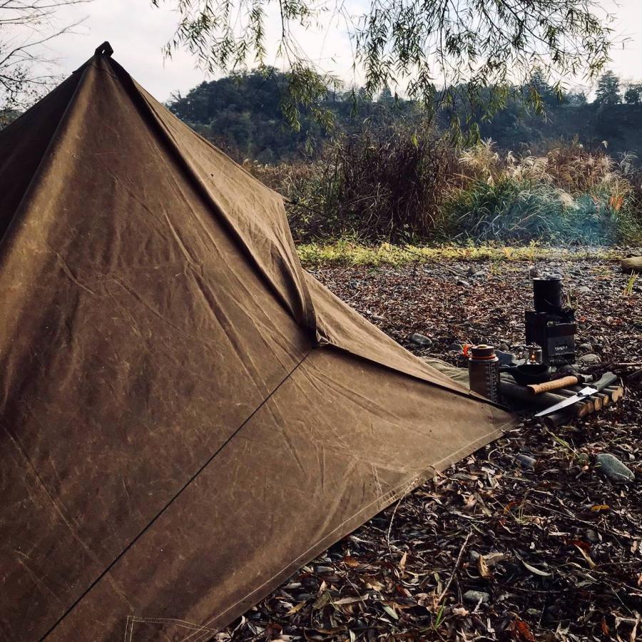 【ブッシュクラフトスペイン】オイルスキン　タープ グリーン 3x3m Bushcraft Spain 軍幕｜camplus-outdoor｜03