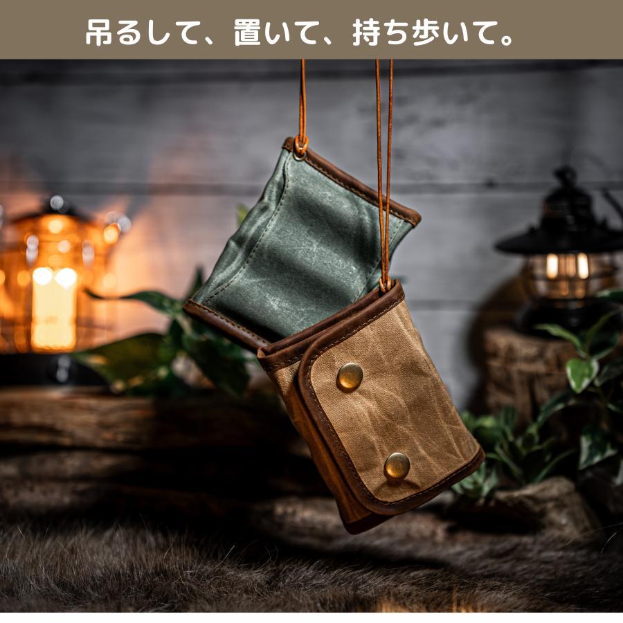 CAMPLUS】 スパイスケース 5口 調味料入れ ボックス 帆布 調味料収納