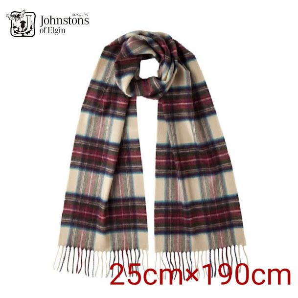 ジョンストンズ　カシミアマフラー　 ヘシアンドレススチュワート　25cm　Jhonstons of Elgin scarf Hessian Dress  Stwart : d0006 : CAMPLUS - 通販 - Yahoo!ショッピング