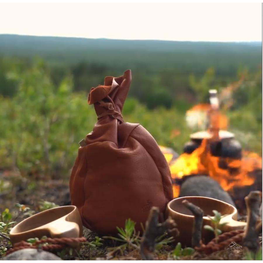 天然トナカイ革】コーヒービーンバッグ コーヒー豆入れ レザーバッグ  