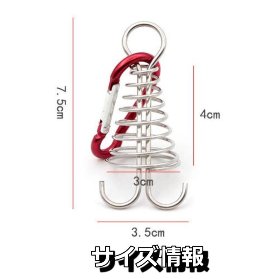 アンカーペグ4個セット ウッドデッキペグ スプリングペグ オクトパスペグ カラビナ付 テント設営 おうちキャンプ グランピング |  | 02