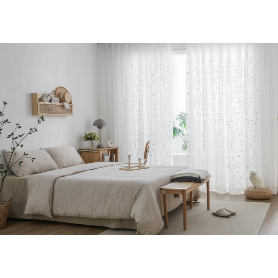 売り尽くしセール】Ponoa ポノア レースカーテン 2枚組 刺繍 おしゃれ