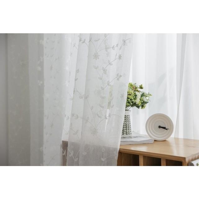 かなり素敵です！ホワイトレースカーテン柄刺繍2枚セット(お写真のカーテンを2枚) かなり素敵です♥ホワイトレースカーテン柄刺繍2枚セット(お写真の