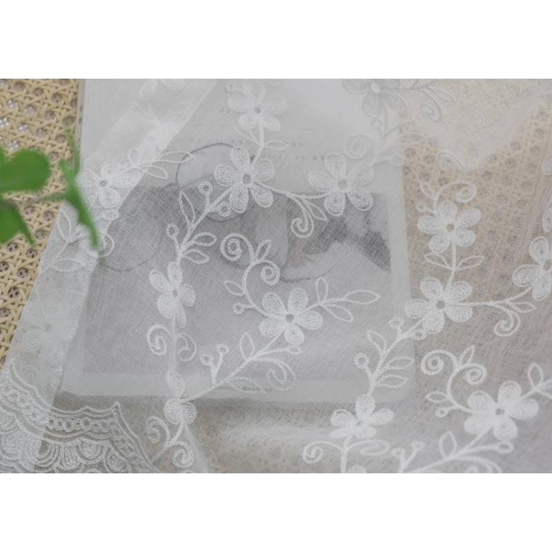 Ponoa ポノア レースカーテン 2枚組 刺繍 花柄 北欧 おしゃれ ホワイト 白 カーテン｜camun-store｜08