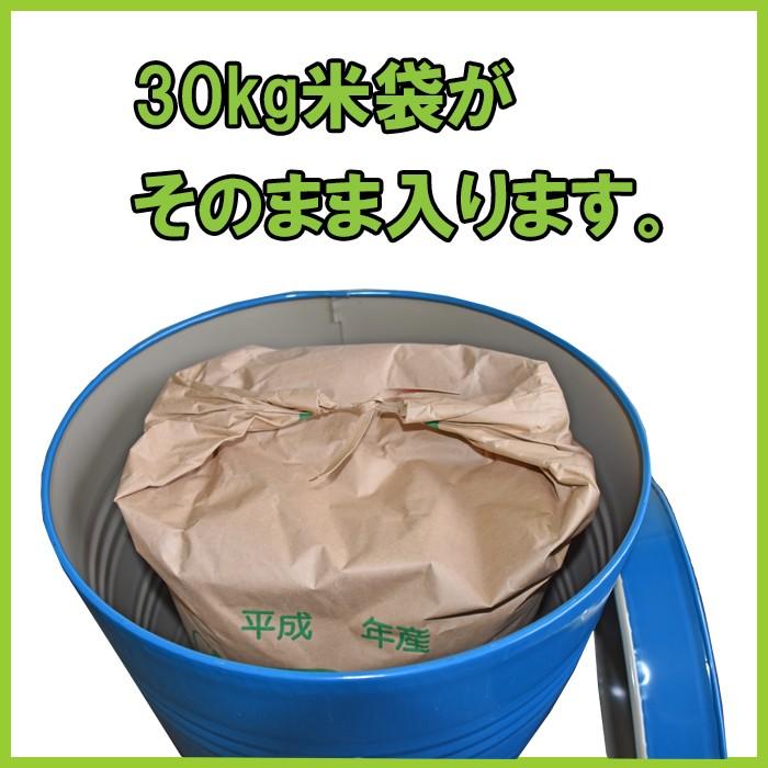 米びつ缶 52kg用 ライスストッカー 米保存 丸缶 スチール製 トタン製