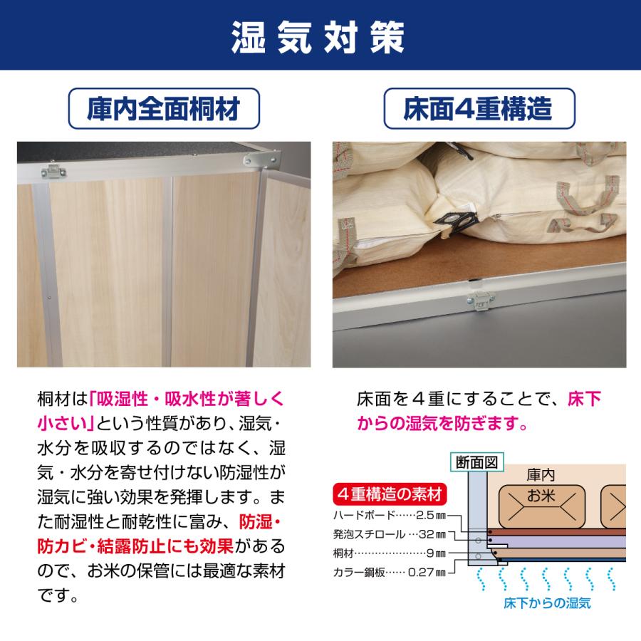 6月末頃出荷予定】総桐もみ保管庫（もみ収納庫) MH-06 6俵用（籾米