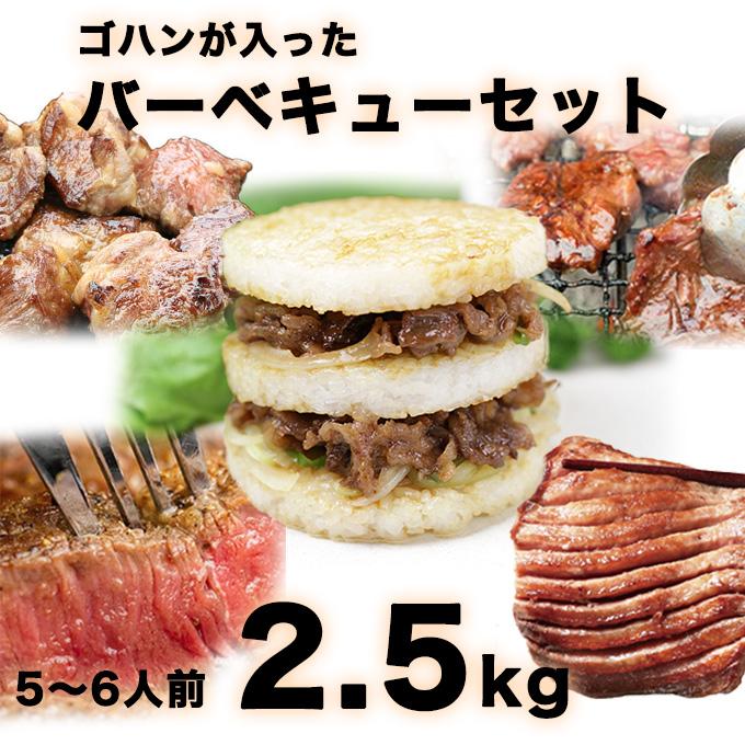 ご飯が入ったバーベキューセット 2.5kg 焼肉セット 5〜6人前