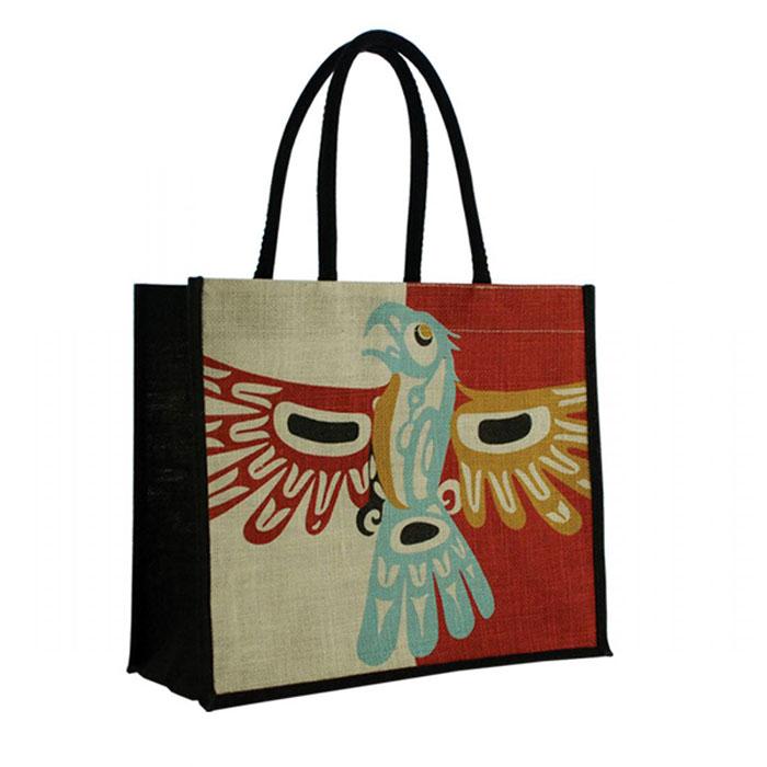 麻製 ジュート トートバッグ カナダ 先住民 インディアン Eagle イーグル 鷲 52807 カナダ土産専門店CanadianSpirit 通販 Yahoo!ショッピング