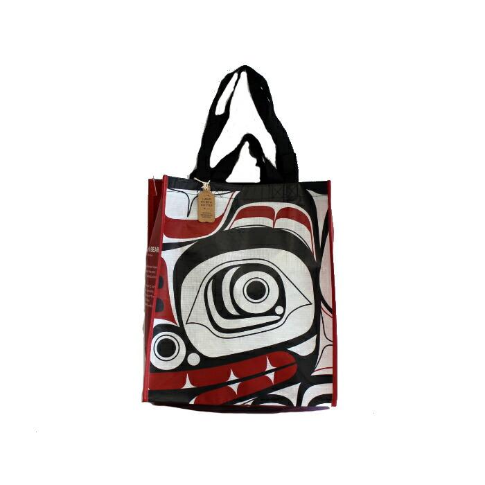 エコバッグ ポリエステル100％ トートバッグ 袋 大 カナダ 先住民 ネイティブ インディアン [Matriarch BEAR ベアー Asoyuf ebag301