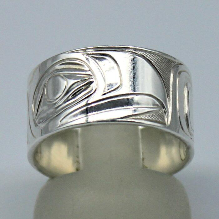 カナダ インディアン ジュエリー リング 指輪 先住民 ネイティブ シルバー925 KWAGIULTH 部族 Landon Gunn イーグル