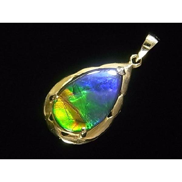 美品アンモライト14K ネックレスペンダントトップ 美品アンモライト14K ネックレスペンダントトップ 稀少な化石