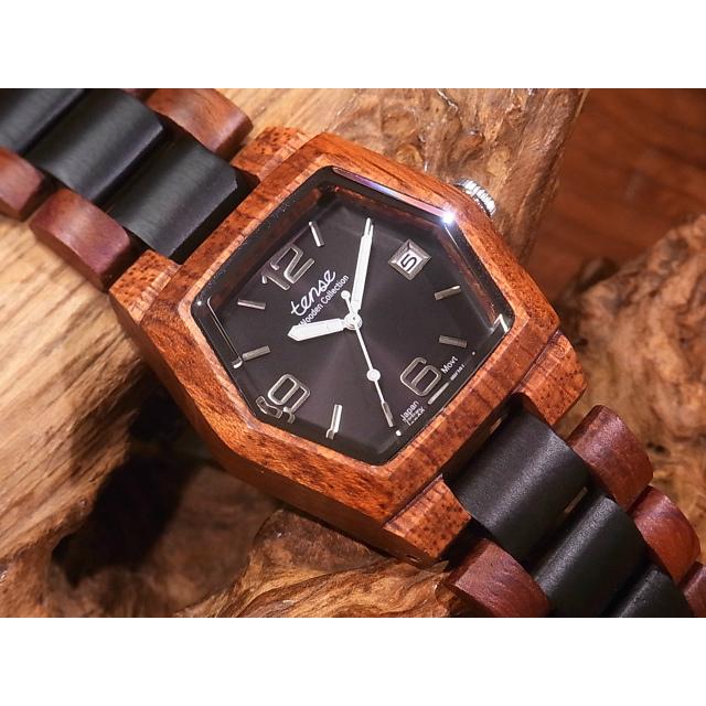 tense テンス 日本総輸入元 2年保証 カナダ 木製 腕時計 40mm 艶熟時愉