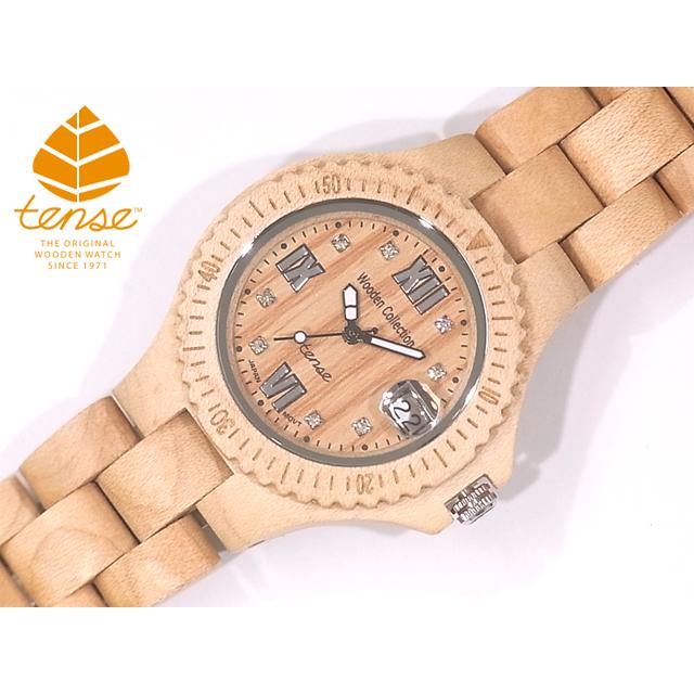 カナダ製 Tense ウッドウォッチ 木製 腕時計 レディース メンズ 日本製ムーブメント 安心の国内メンテナンス対応 日付機能付