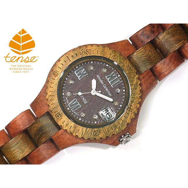 カナダ製 Tense ウッドウォッチ 木製 腕時計 レディース メンズ 日本製ムーブメント 安心の国内メンテナンス対応 日付機能付